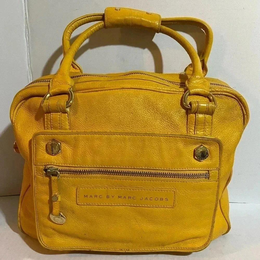 Marc By Marc Jacobs yellow leather satchel handbag